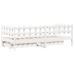 vidaXL Lit de jour et tiroirs sans matelas blanc 90x190 cm bois massif
