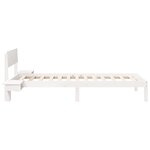 vidaXL Cadre de lit avec tables de chevet Blanc Bois massif en pin
