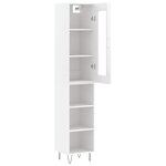 vidaXL Buffet haut Blanc brillant 34 5x34x180 cm Bois d'ingénierie