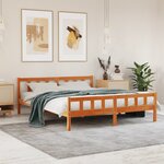 vidaXL Cadre de lit sans matelas cire marron 160x200cm bois pin massif