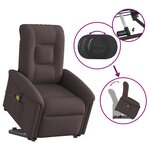 vidaXL Fauteuil inclinable de massage électrique Marron foncé Tissu