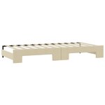 vidaXL Lit de jour avec lit gigogne crème 100x200 cm tissu