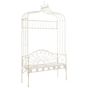 vidaXL Banc de jardin 122 cm Fer Blanc antique