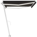 vidaXL Auvent manuel rétractable avec LED 450x300 cm Anthracite