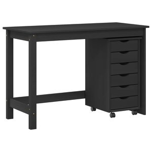 vidaXL Ensemble bureau et cabinet roulant MOSS 2 Pièces Noir