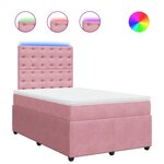 vidaXL Sommier à lattes de lit avec matelas Rose 120x200 cm Velours