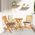 Chaises de jardin pliantes vidaXL avec coussin gris 2Pièces en bois d'acacia massif