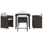 vidaXL Ensemble de salle à manger pour jardin 5 Pièces Marron polyrotin