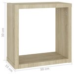 vidaXL Étagères cube murales 6 Pièces Chêne sonoma 30x15x30 cm