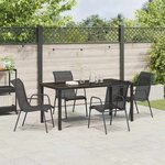 vidaXL Ensemble de salle à manger pour jardin 5 Pièces Noir