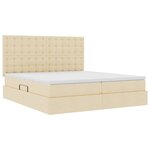 vidaXL Lit de Rangement avec tête de lit Crème 200 x 200 cm Tissu