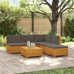 vidaXL Ensemble de canapés d'extérieur avec coussin 6 Pièce Marron