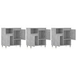 vidaXL Buffets 3 Pièces gris béton bois d'ingénierie