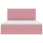 vidaXL Lit de rangement LED avec matelas Rose 180 x 200 cm Velours