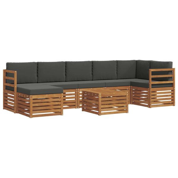 vidaXL Ensemble de canapés d'extérieur 8 pc Naturel et Anthracite