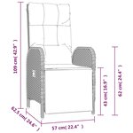 vidaXL Mobilier à dîner de jardin 9Pièces et coussins noir résine tressée