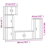 vidaXL Ensemble de meubles TV 5 Pièces Blanc brillant Bois d'ingénierie