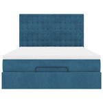vidaXL Cadre de lit ottoman avec matelas bleu foncé 140x190 cm velours