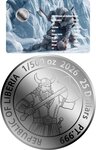 Pièce de monnaie en Platine 25 Dollars g 0.062 (1/500 oz) Millésime 2026 Vikings TOMAHAWK (PRÉCOMMANDE)
