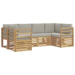 vidaXL Ensemble de canapés d'extérieur 6 pc Blanc et gris clair