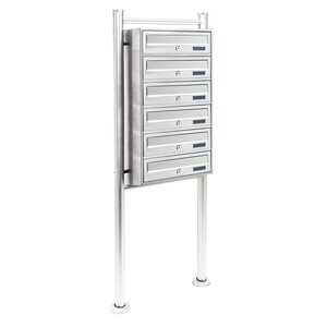 Bloc 6 boites aux lettres pied de support 6 compartiments superposés