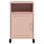 vidaXL Table de chevet rose 36x39x59 cm acier