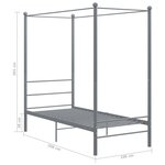 vidaXL Cadre de lit à baldaquin sans matelas gris métal 90x200 cm