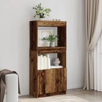 vidaXL Buffet haut vieux bois 63x33x140 cm bois d'ingénierie