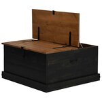 vidaXL Coffre de rangement HALDEN noir 91x91x47 cm bois massif pin
