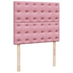 vidaXL Sommier à lattes de lit avec matelas rose 120x190 cm velours