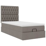 vidaXL Cadre de lit ottoman avec matelas taupe 100x200 cm tissu