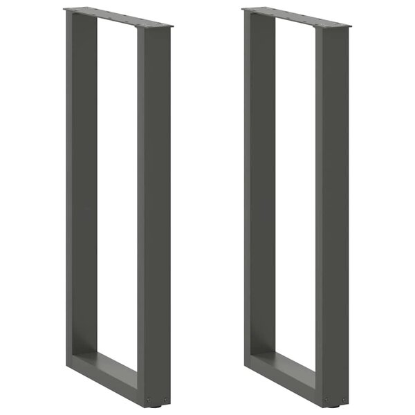 vidaXL Pieds de table de bar en U 2 pièces Anthracite 40 x (100-101) cm Acier