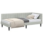 vidaXL Cadre de lit d'angle Gris clair 90 x 190 cm Velours