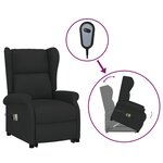 vidaXL Fauteuil de massage Noir Tissu