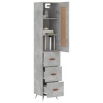 vidaXL Buffet haut Gris béton 34 5x34x180 cm Bois d'ingénierie