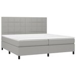 vidaXL Sommier à lattes de lit et matelas et LED Gris clair 200x200 cm