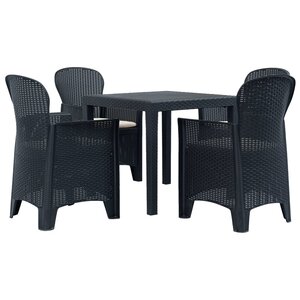 vidaXL Ensemble à manger d'extérieur 5 Pièces Plastique Aspect de rotin