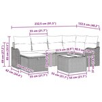 vidaXL Ensemble de canapé de jardin avec coussin 7 Pièces beige et crème
