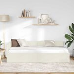 vidaXL Cadre de lit d'angle Crème 90 cm x 190 cm tissu
