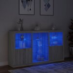 vidaXL Buffet avec lumières LED sonoma gris 181 5x37x100 cm