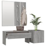 vidaXL Ensemble de meubles de couloir Sonoma gris Bois d'ingénierie