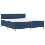 vidaXL Lit à ressorts avec coussin Bleu 180 x 200 cm tissu