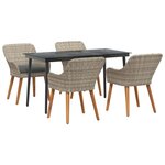 vidaXL Ensemble de salle à manger pour jardin 5 Pièces Gris clair