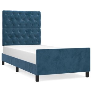 vidaXL Cadre de lit sans matelas bleu foncé 80x200 cm velours