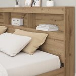 vidaXL Tête de lit de rangement avec étagère chêne artisanal 180 cm