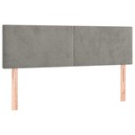 vidaXL Tête de lit à LED Gris clair 144x5x78/88 cm Velours