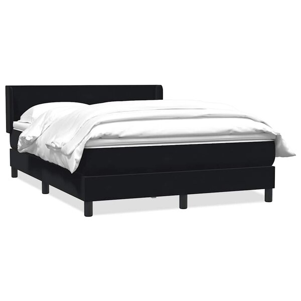 vidaXL Sommier à lattes de lit avec matelas noir 140x210 cm velours