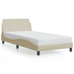 vidaXL Cadre de lit sans matelas crème 100x200 cm tissu