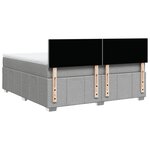 vidaXL Sommier à lattes de lit avec matelas Gris clair 180x200cm Tissu