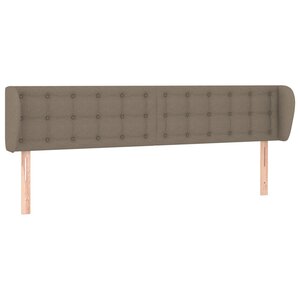 vidaXL Tête de lit avec oreilles Taupe 203x23x78/88 cm Tissu